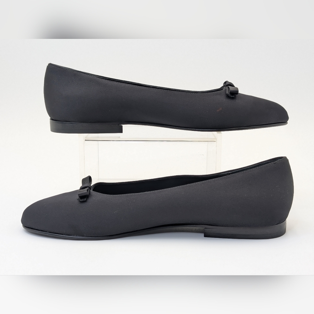 Ann Taylor NiNa Satin Ballet Flats with Bows/Leather Soles Women Size 8 M - Picture 4 of 17